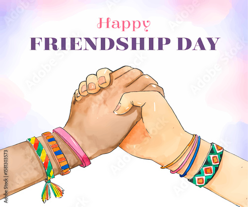 International Friendship Day Hands Together Background Showing Love and Friendship