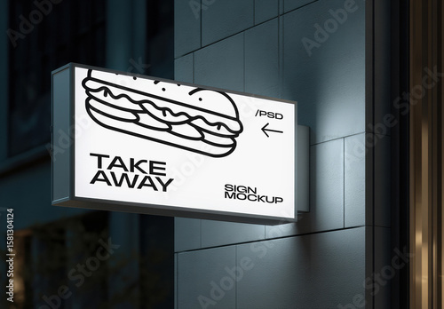 Horizontal Lightbox Sign Mockup