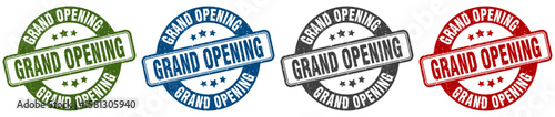 grand opening stamp. grand opening round stamp set isolated on white background