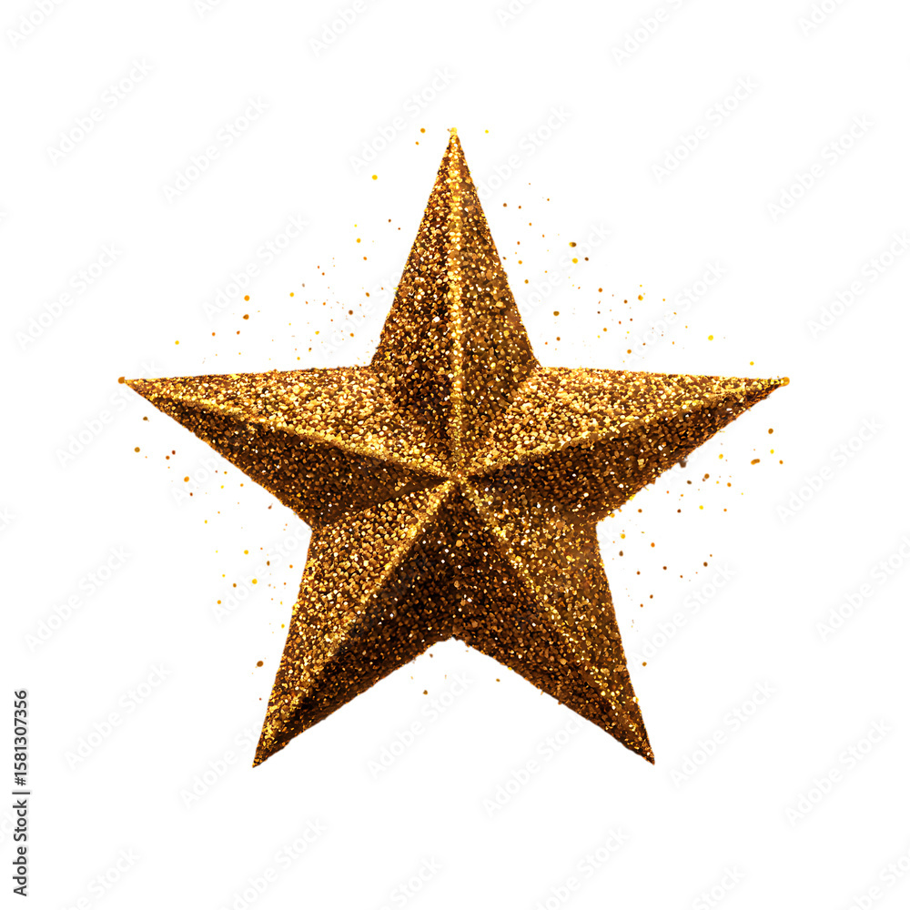Fototapeta premium A gold star with glitter on it