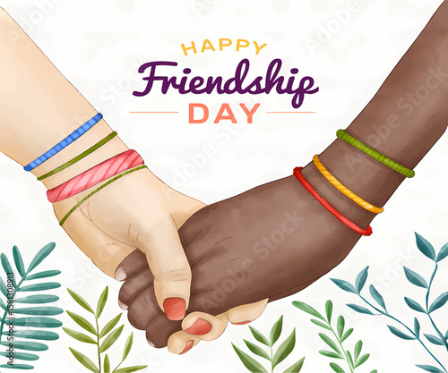 International Friendship Day Flat Design of Hands Symbolizing Global Friendship
