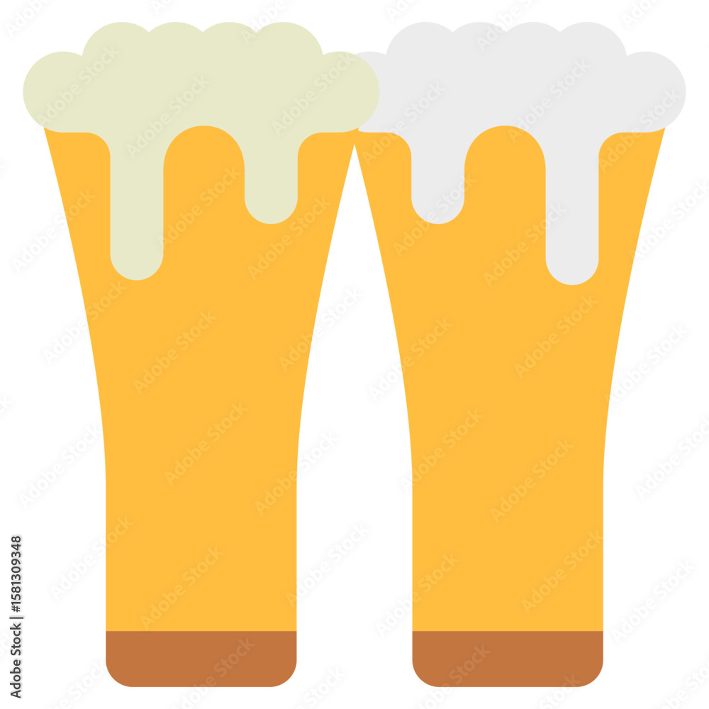 Obraz premium Ale Glass flat color icon, mini illustration for relaxation, party, pubs and bars UI, UX kit, app and web development, digital or print.