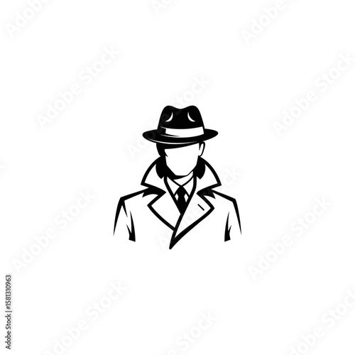 Detective icon logo flat vector design