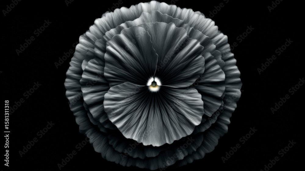 Obraz premium A close up of a black flower with a gold center