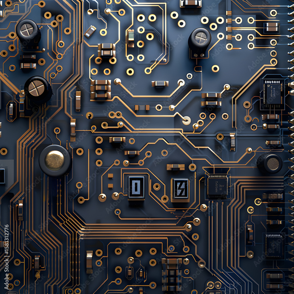 Fototapeta premium A wallpaper of accurate size and resolution, the image shows the internal circuit board of the phone.