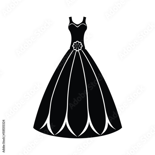wedding dress vector illustration