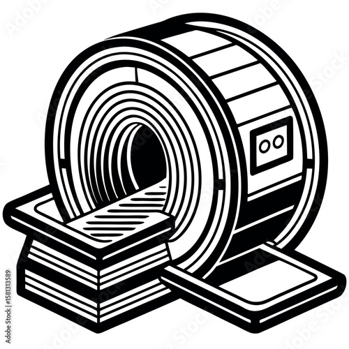 Vector illustration of an mri machine used in medical imaging diagnostics