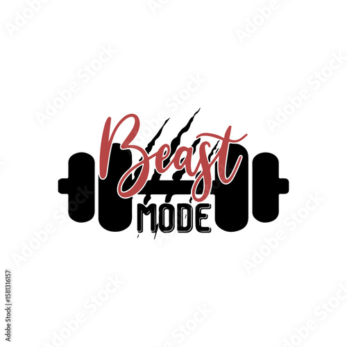 Beast Mode: A dynamic logo boldly proclaims Beast Mode over a weightlifting bar, symbolizing strength, power, and the pursuit of physical excellence in fitness.