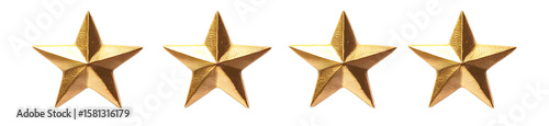 Four gold stars are arranged in a row