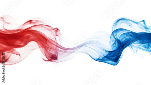 A red and blue wave with a white background