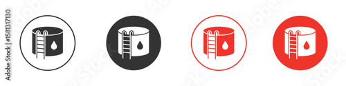 Water tank icon pictogram in solid version.