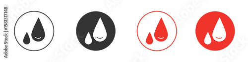 Water drop icon pictogram in solid version.