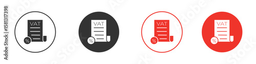 Value added tax VAT icon pictogram in solid version.