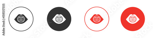 Tonsillitis icon pictogram in solid version.