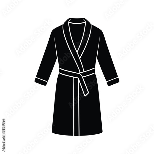 bathrobe on white background