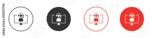 Tech support icon pictogram in solid version.