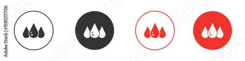 Tear drop icon pictogram in solid version.