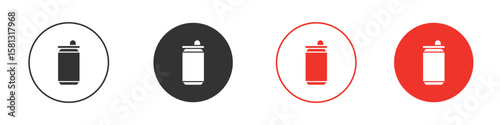 Soda can icon pictogram in solid version.