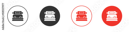 Snowplow icon pictogram in solid version.