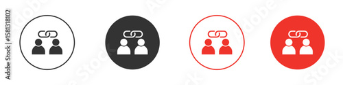 Affiliate link icon pictogram in solid version.