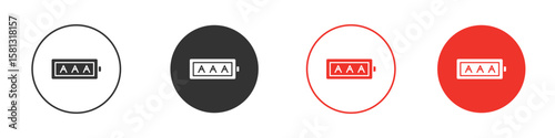 AAA battery icon pictogram in solid version.
