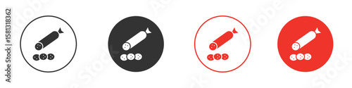 Salami icon pictogram in solid version.