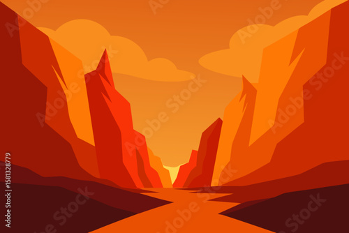 Warm red and orange hues paint the sky as the sun dips below the mountains and bathes the desert landscape in silhouette at dusk