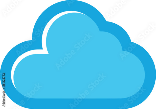 Cloud Computing Icon  A Simple, Clean Vector Illustration of a Blue Cloud