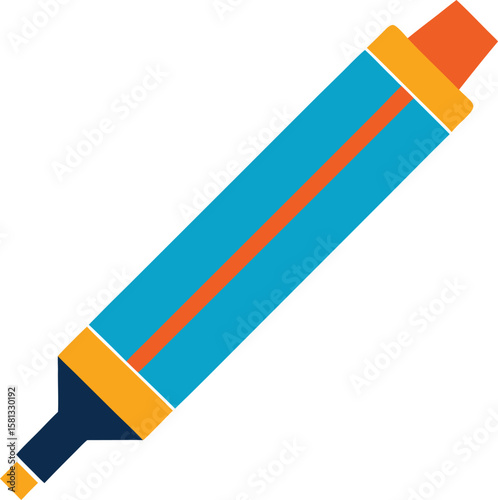 Vibrant Highlighter Marker Illustration of a Colorful Highlighter Pen for Design and Art Projects