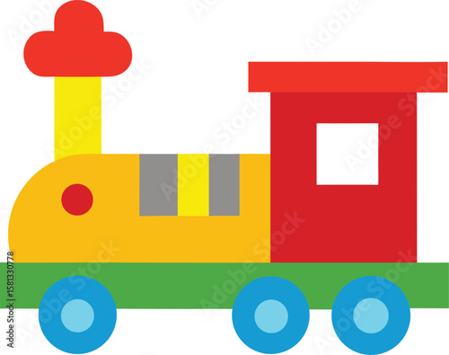 Colorful Toy Train Illustration A Whimsical Design for Kids