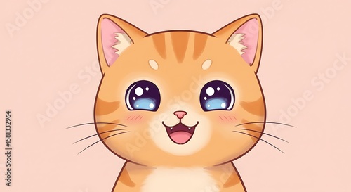 Adorable Orange Tabby Cat Illustration A Captivating and Whimsical Pet Portrait for Children's Content and Animal Lovers