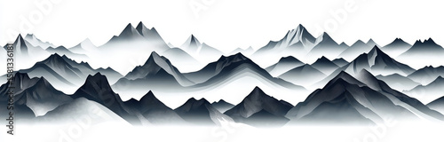 Transparent mountain landscape vector illustration