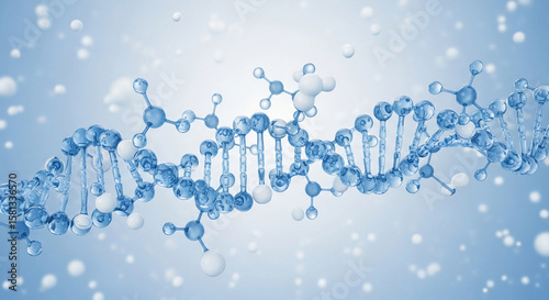 Scientific molecular structure and cosmetic serum drop, DNA and chemical formula design