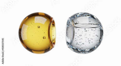 Scientific molecular structure and cosmetic serum drop, DNA and chemical formula design