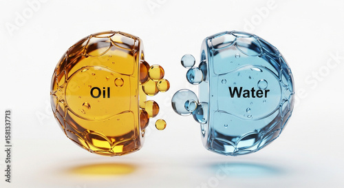 Scientific molecular structure and cosmetic serum drop, DNA and chemical formula design