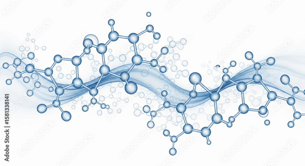 Scientific molecular structure and cosmetic serum drop, DNA and chemical formula design Scientific molecular structure and cosmetic serum drop, DNA and chemical formula design