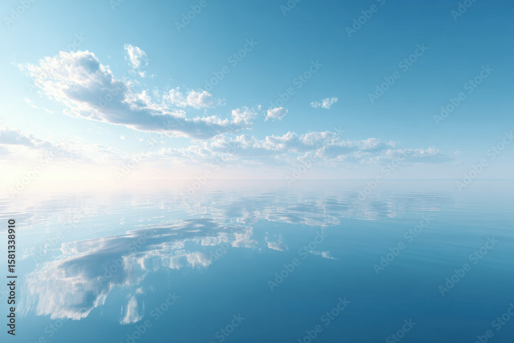 Obraz premium create photorealistic ultraminimalistic image of serene sky above ocean essence of tranquility