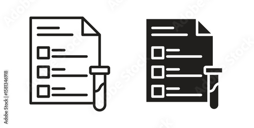 Test icon. Vector illustration, flat and stroke