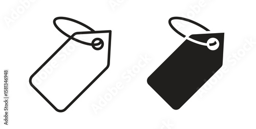Tag icon. Vector illustration, flat and stroke