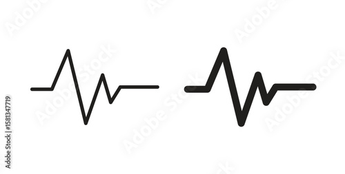 Pulse icon. Vector illustration, flat and stroke