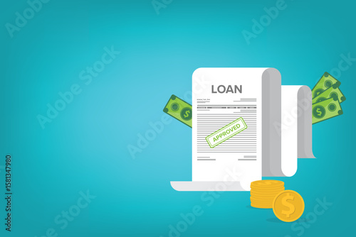Finance management. Loan agreement. Mortgage money credit. Loan disbursement, quick loan service, easy credit.