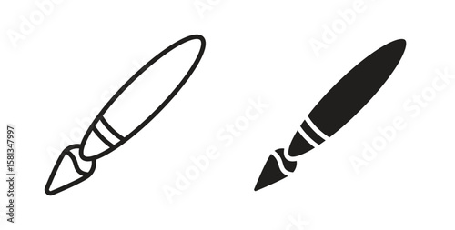 Paint brush icon. Vector illustration, flat and stroke