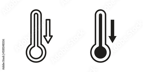 Low Temperature icon. Vector illustration, flat and stroke