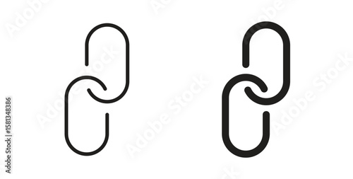 Link icon. Vector illustration, flat and stroke