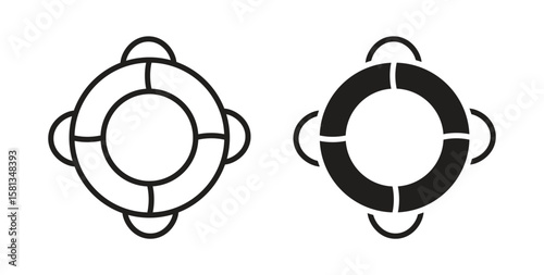 Life buoy icon. Vector illustration, flat and stroke