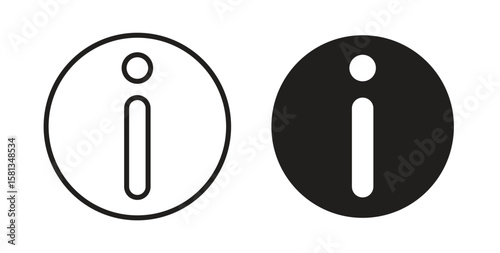 Info icon. Vector illustration, flat and stroke