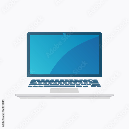 laptop on white background