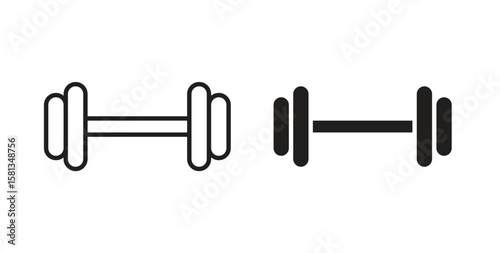 Gym icon. Vector illustration, flat and stroke