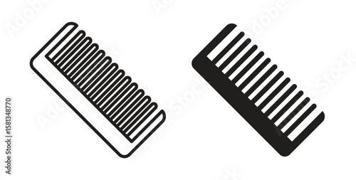 Hair brush icon. Vector illustration, flat and stroke
