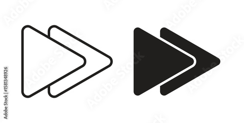 Forward icon. Vector illustration, flat and stroke